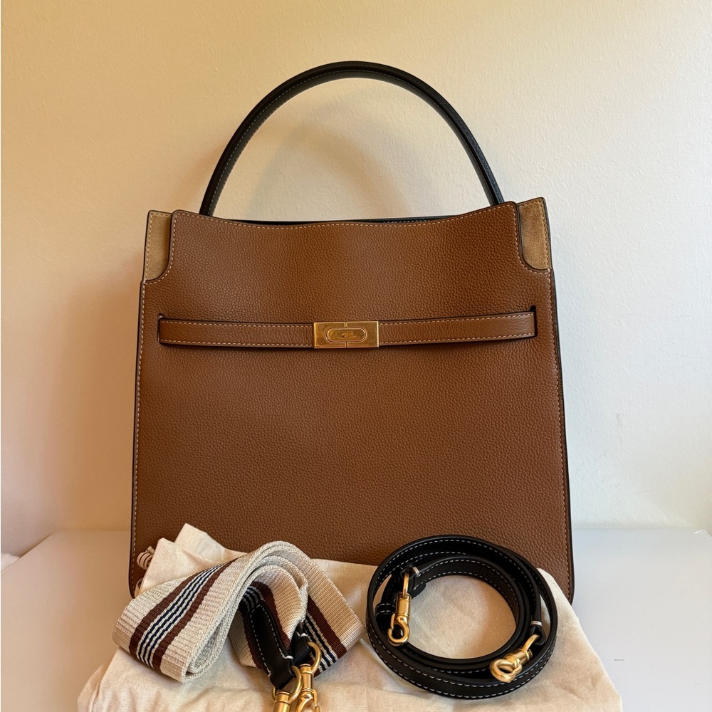 Tory Burch Lee Radziwill Double Bag Large Tigers Eye